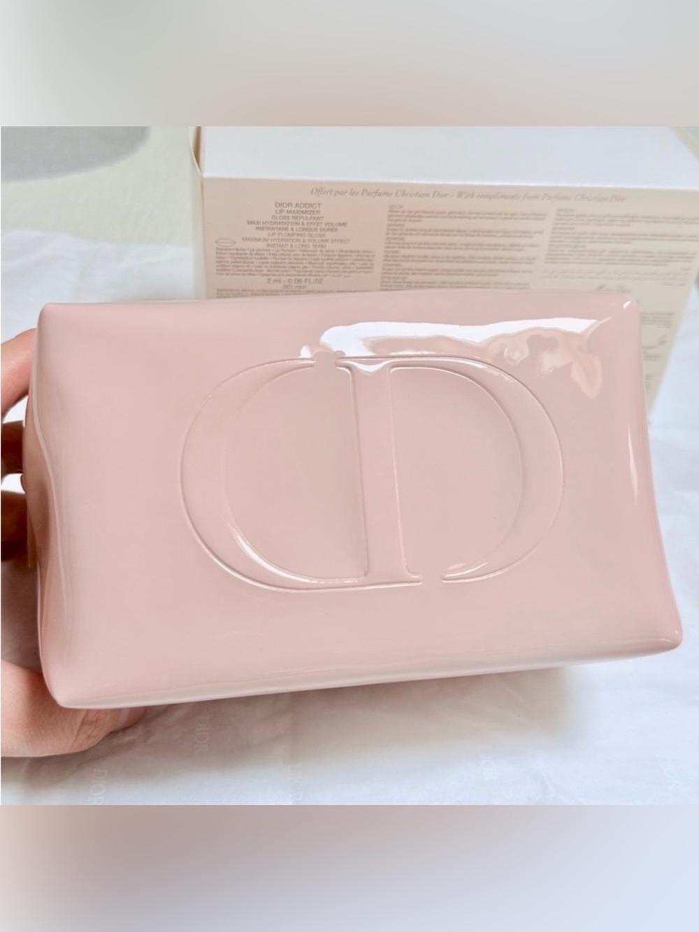 Dior Pink Patent CD Cosmetic Pouch